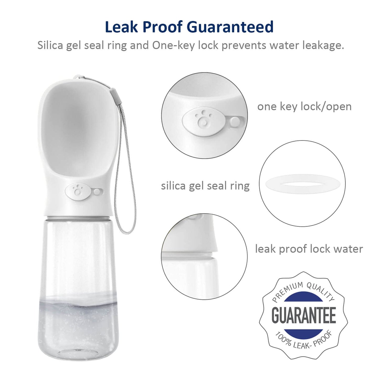 WePet Portable Dog Water Bottle, Leak Proof Puppy Water Dispenser