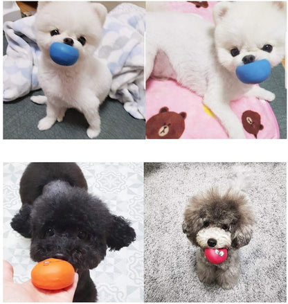 HDSX Smile Face Dog Squeaky Toys Soft Latex Squeak Balls for Balls