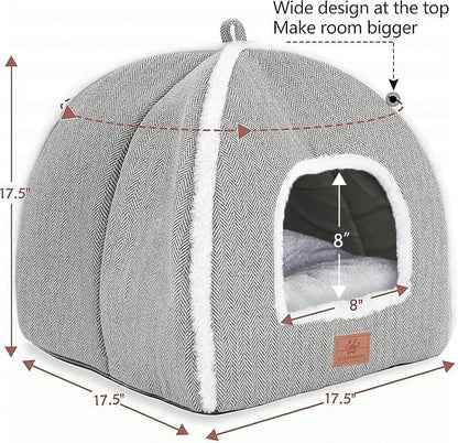Cat Bed for Indoor Cats Cat Cave Bed Cat House Cat Tent with Bed