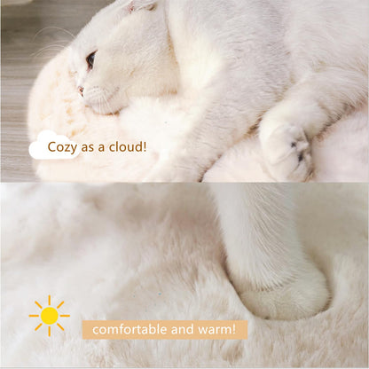 SHENGOCASE Pet Bed Cushion Pad, Square Faux Rabbit Fur, 2-Pack, Bed