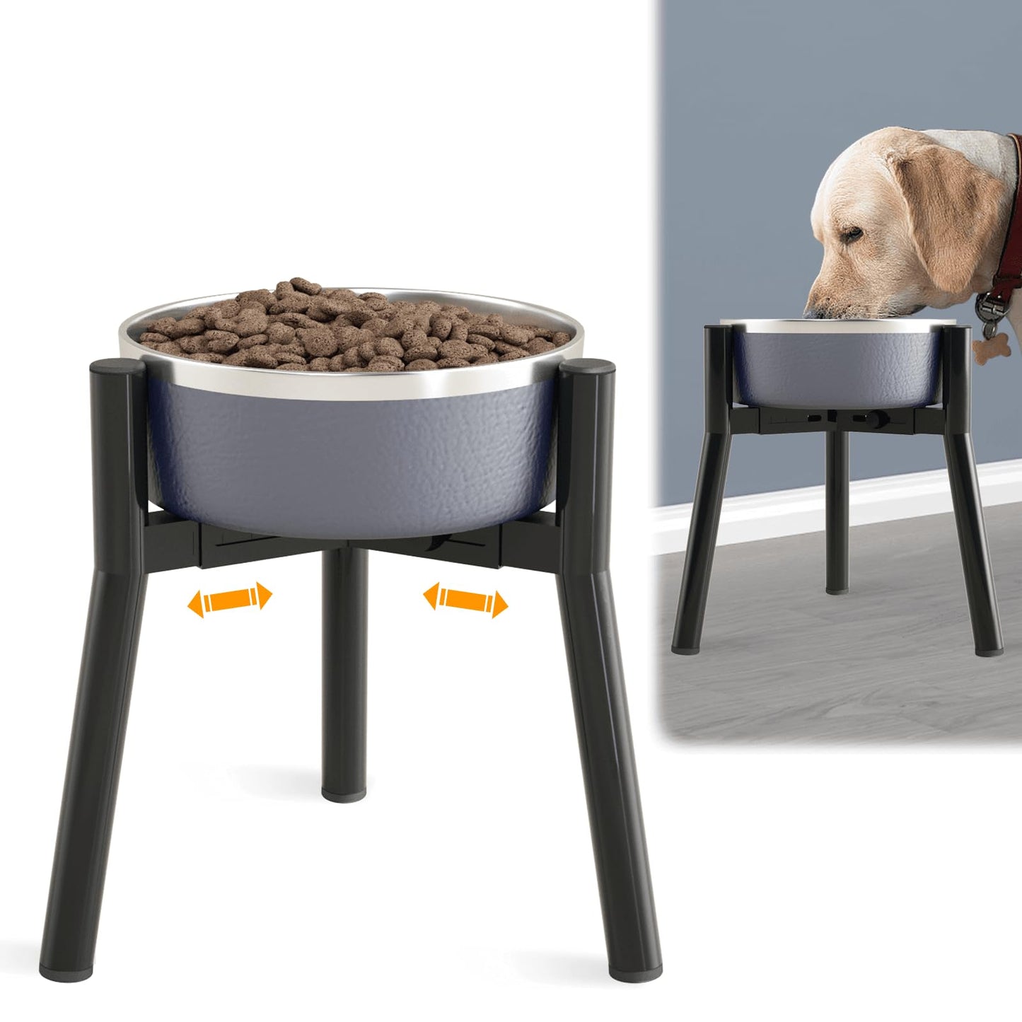 SHAINFUN Adjustable Dog Bowl Stand, Tall Elevated Feeder for Bowl