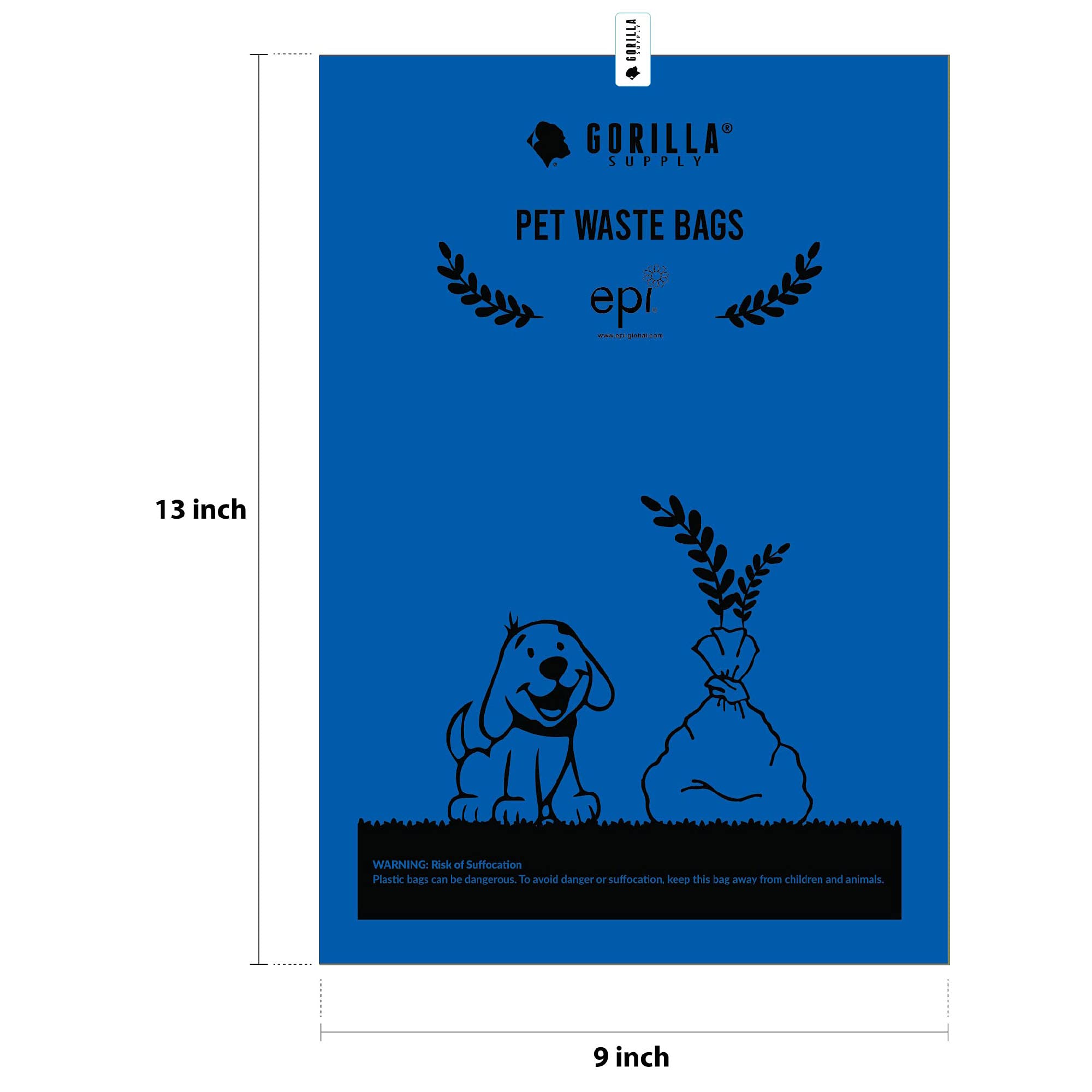 GORILLA SUPPLY 1000 Dog Poop Waste Bags with Dispenser and Leash Leash