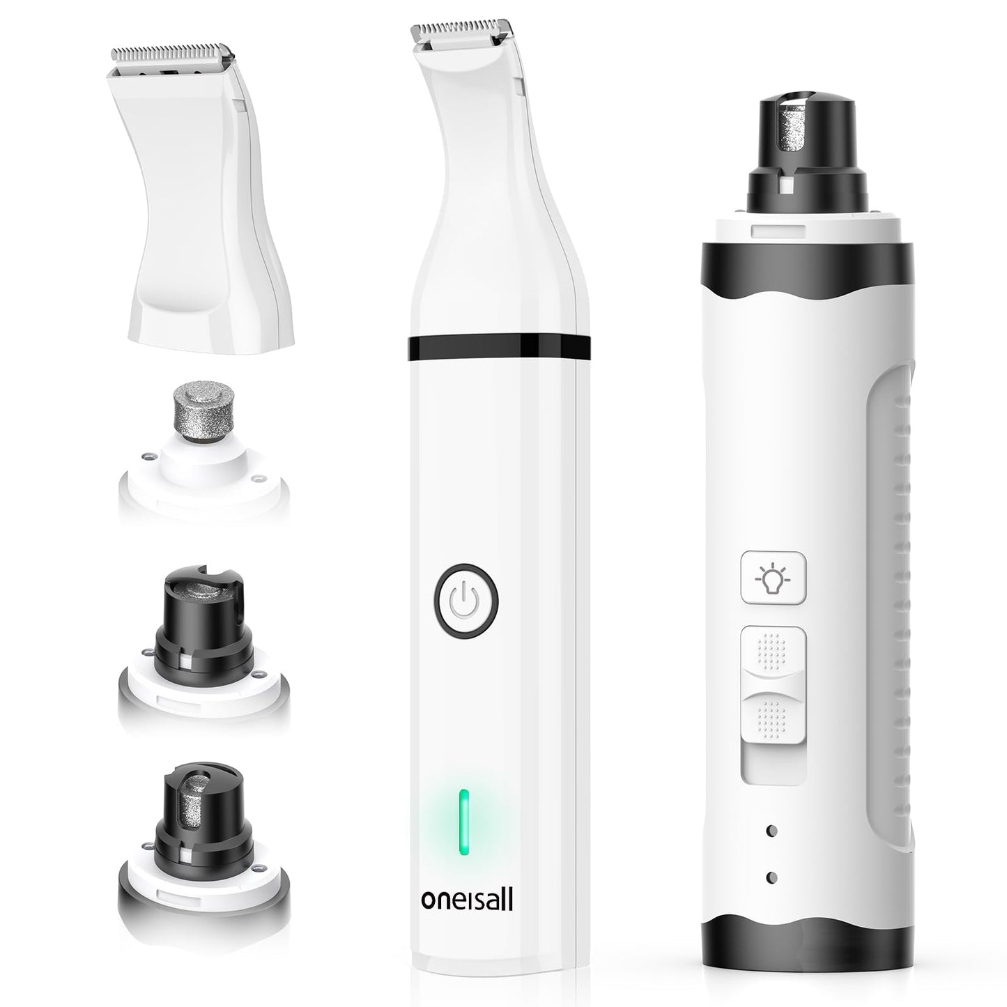 oneisall Dog Nail Grinder and Paw Trimmer Kit 1 Quiet Trimmer