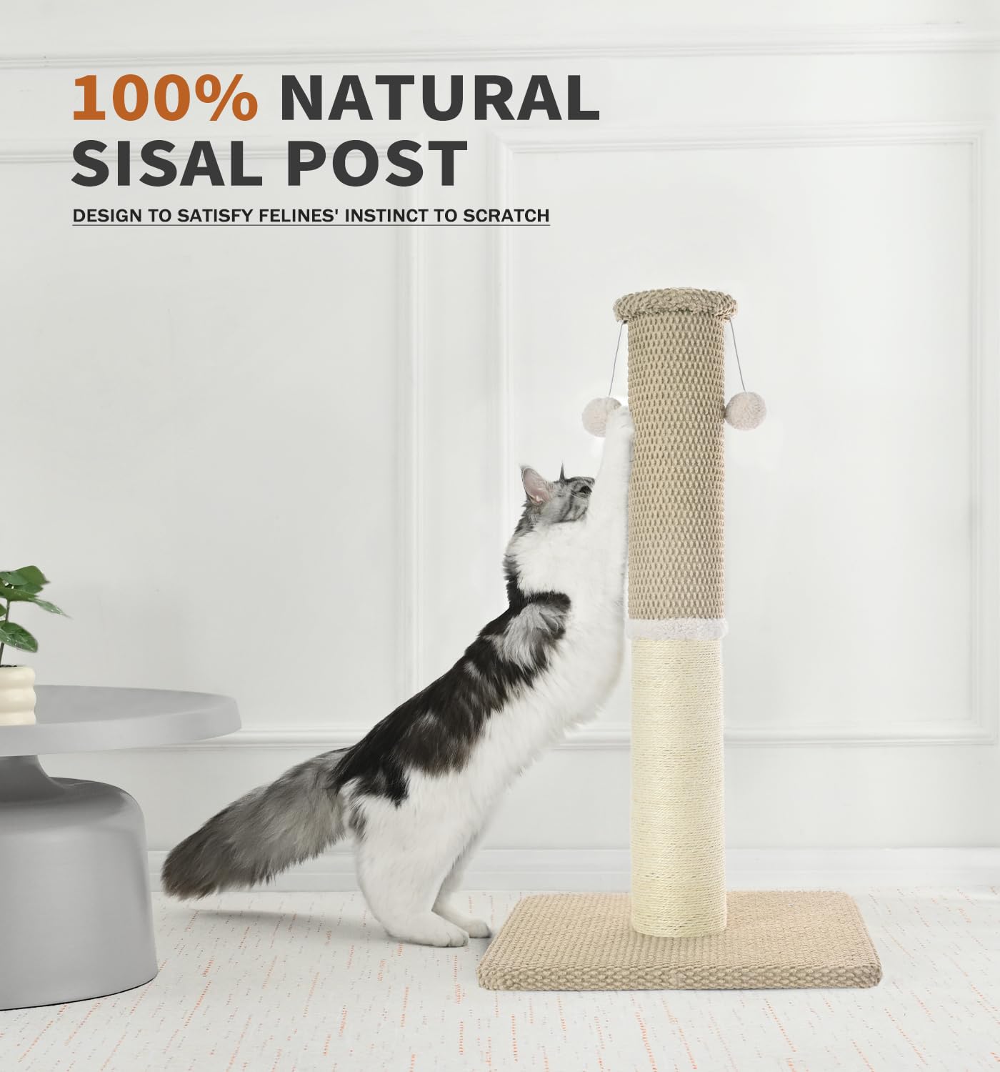 Made4Pets Tall Cat Scratching Post, Heavy Duty and Thicker Posts