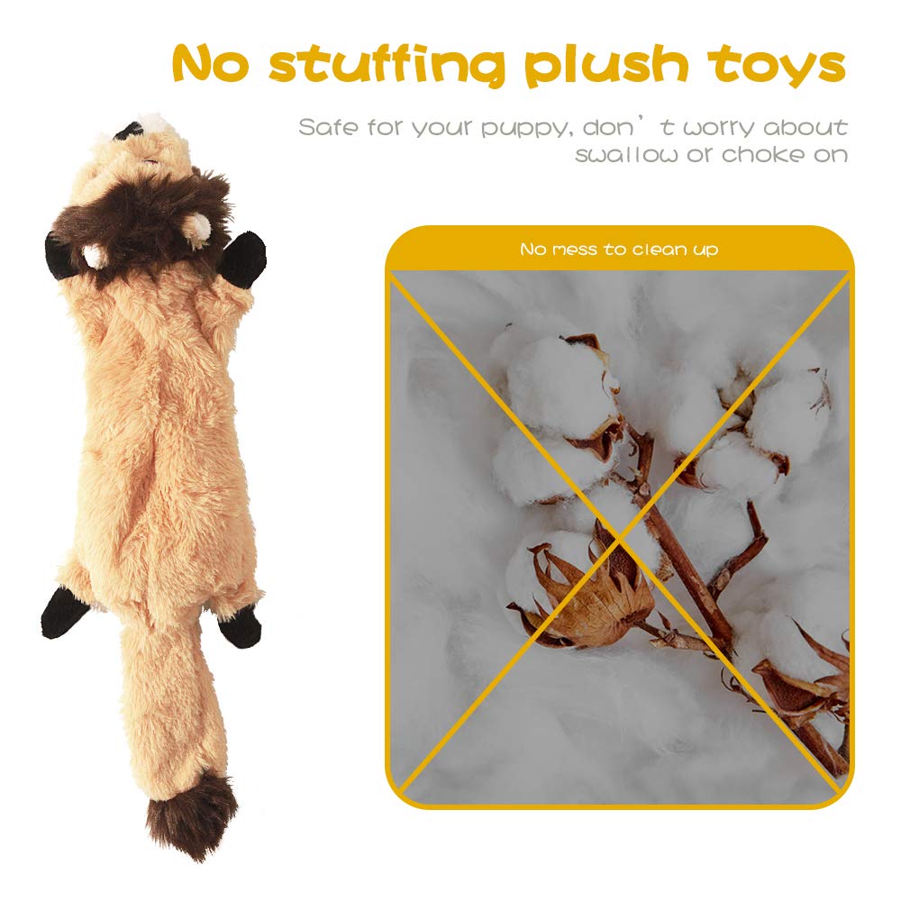 Dog Squeak Toys, No Stuffing Plush Dogs Chew Toy Bundle Plush