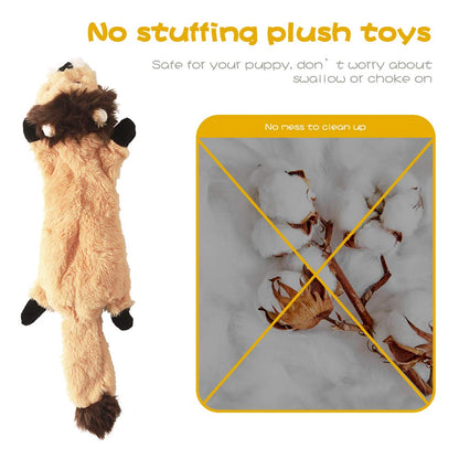 Dog Squeak Toys, No Stuffing Plush Dogs Chew Toy Bundle Plush