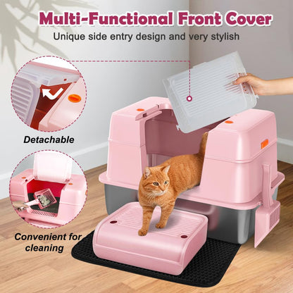 Vivifying Stainless Steel Covered Cat Litter Box Odor-Control Box