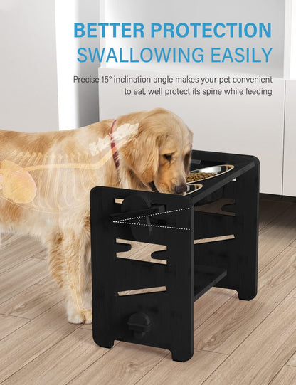 Vantic Elevated Dog Bowls, Adjustable Raised Dog Bowl Stand Bowl