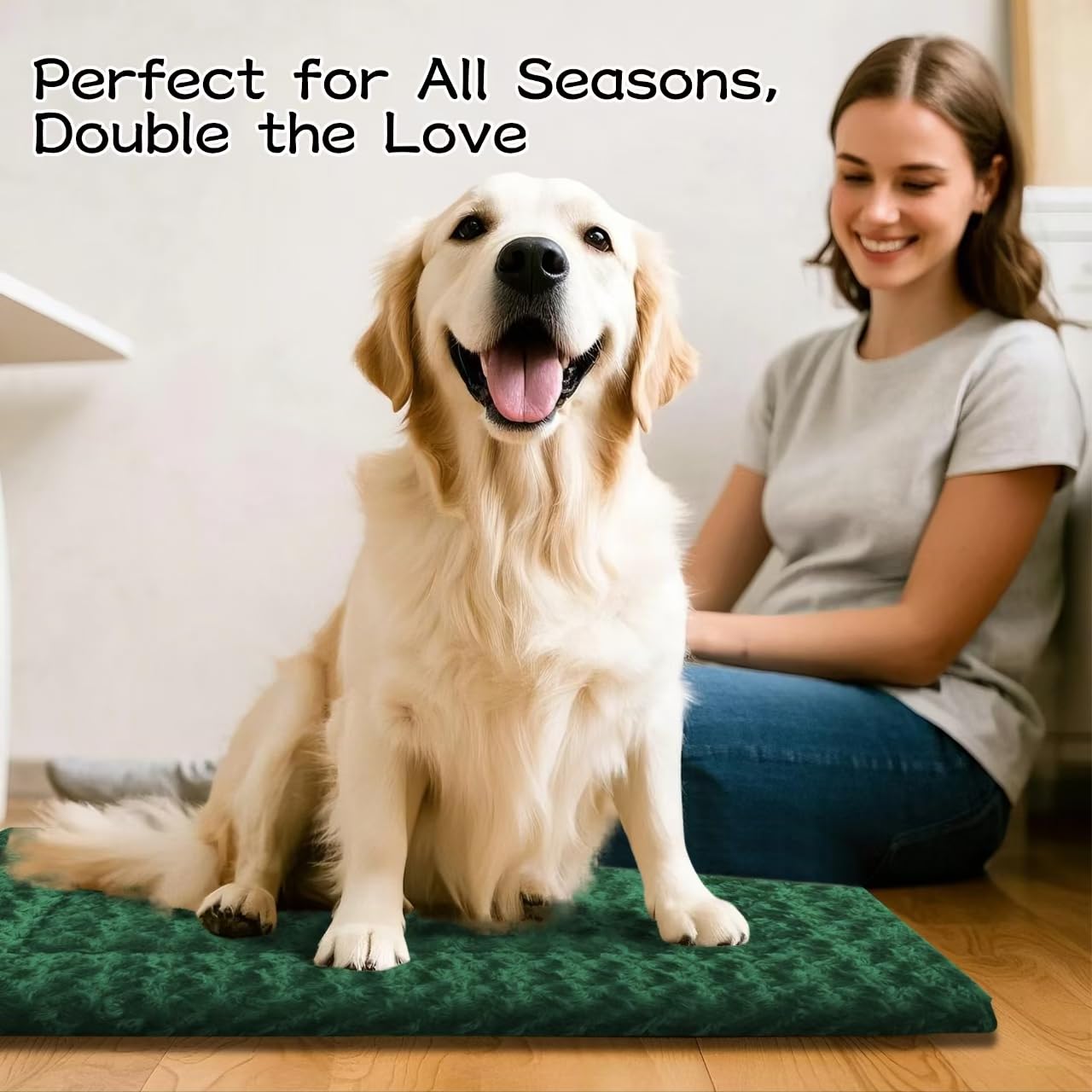 Dog Beds Crate Pad, Dog Bed Mat for Large Dogs Sleeping, Bed