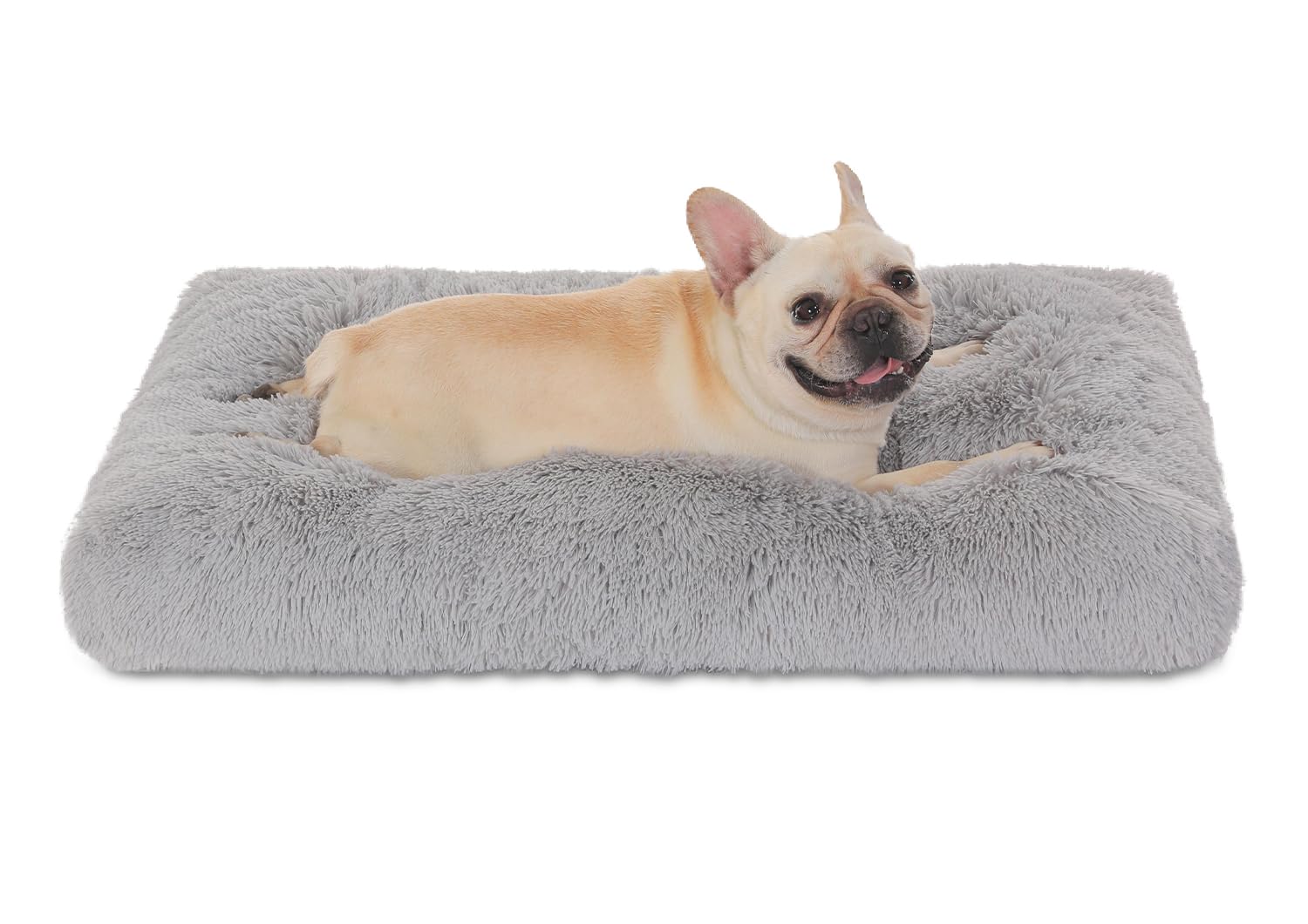 Bedfolks Plush Dog Crate Pad, Washable Dog Kennel Bed, x21" Bed