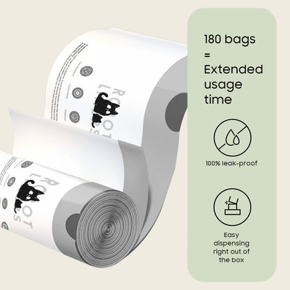 AWoHH 180 Tear-free Bulk Pack Automatic Cat Litter Box Bags, Box