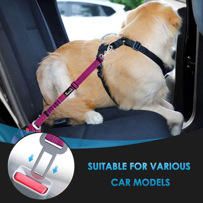 SlowTon Dog Seat Belt, 2 Pack Harness Seatbelt Adjustable With Seat