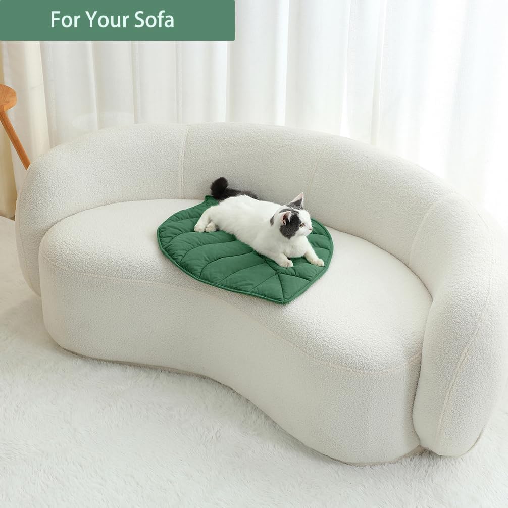 Letalong Leaf Shaped Cotton Cat Bed Pad, Warming Cat Mat, Pet Bed