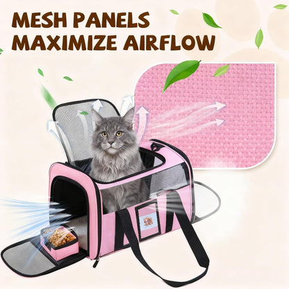 Soft Cat Carrier for Pets Up to TSA Approved for Airline in-Cabin, Bag