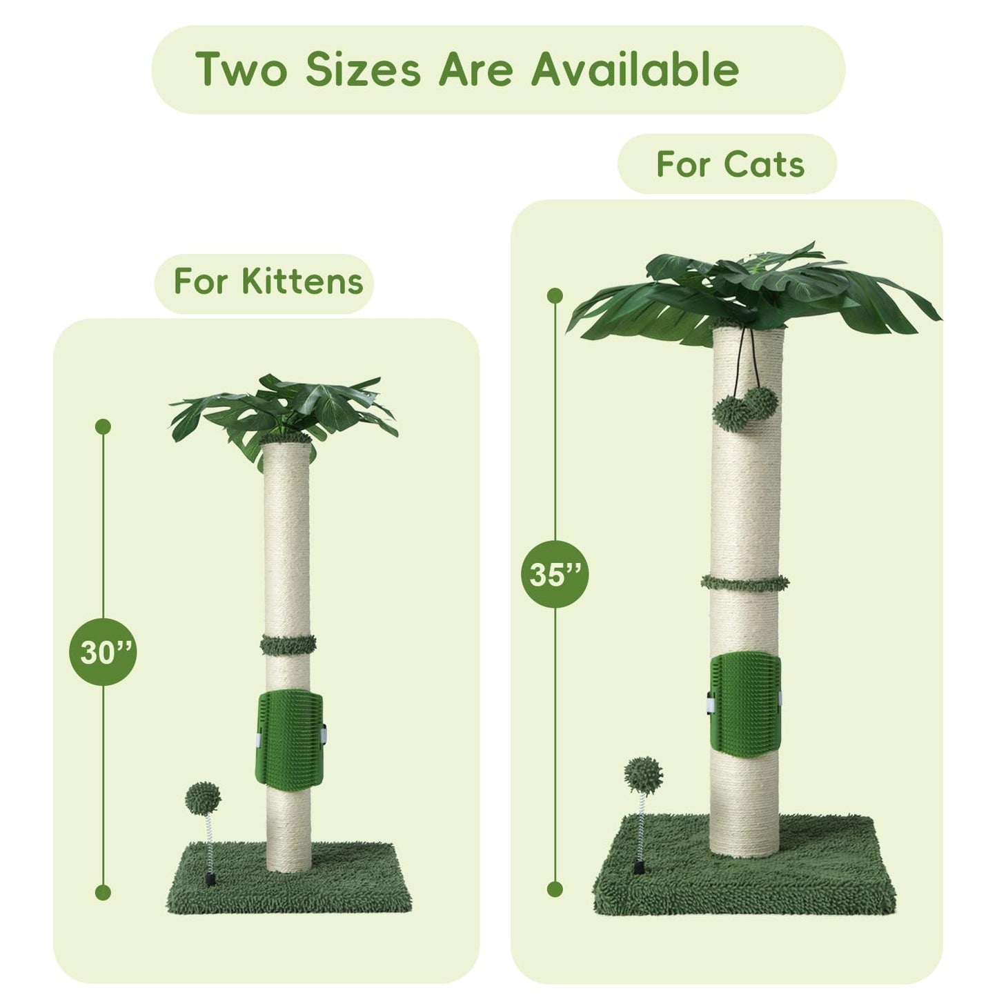 MECOOL Cat Scartching Post，30-inch Cute Scartching Posts for Ball
