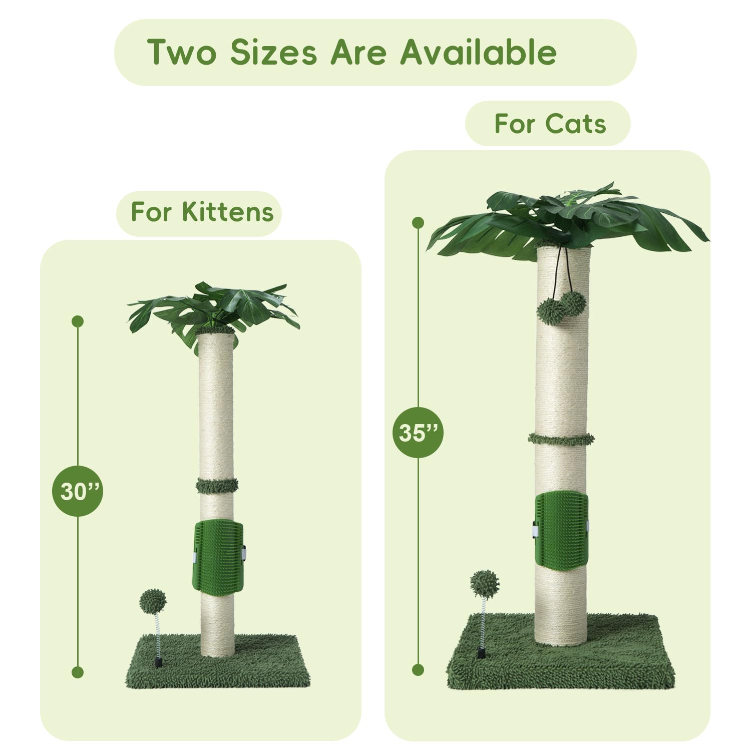MECOOL Cat Scartching Post，30-inch Cute Scartching Posts for Ball