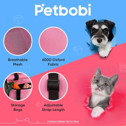 Petbobi Pet Reinforce Car Booster Seat for Dog Cat Portable Bag