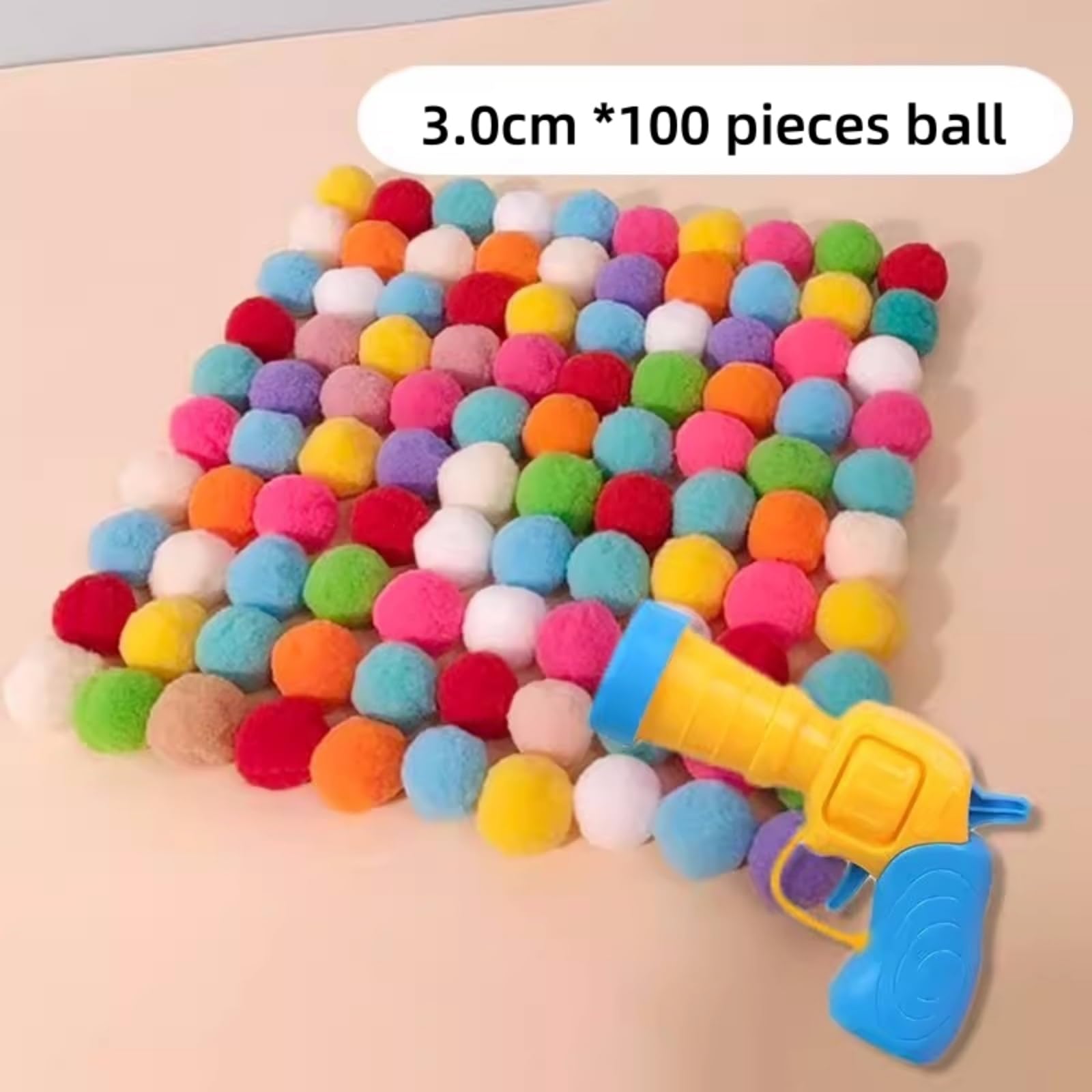 3MNSCD 100pcs Cat Toy Ball Launcher Set Fun Colorful Plush Self Set