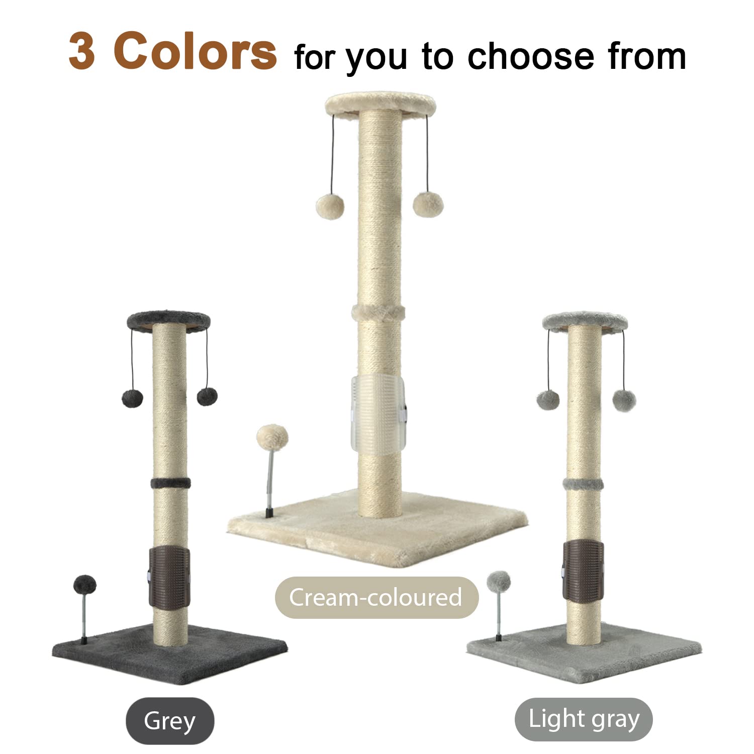 PEEKAB 32" Tall Cat Scratching Post Sisal Rope Scratch Posts