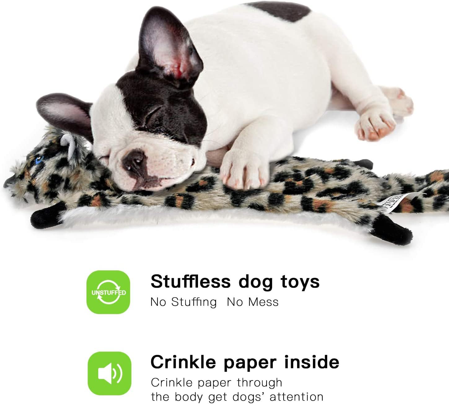 SHARLOVY Dog Squeaky Toy No Stuffing 6 Pack, Dog Toys Crinkle Plush