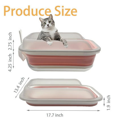 Low Entry Kitten Litter Box,Collapsible Cat Litter Box, Open Box