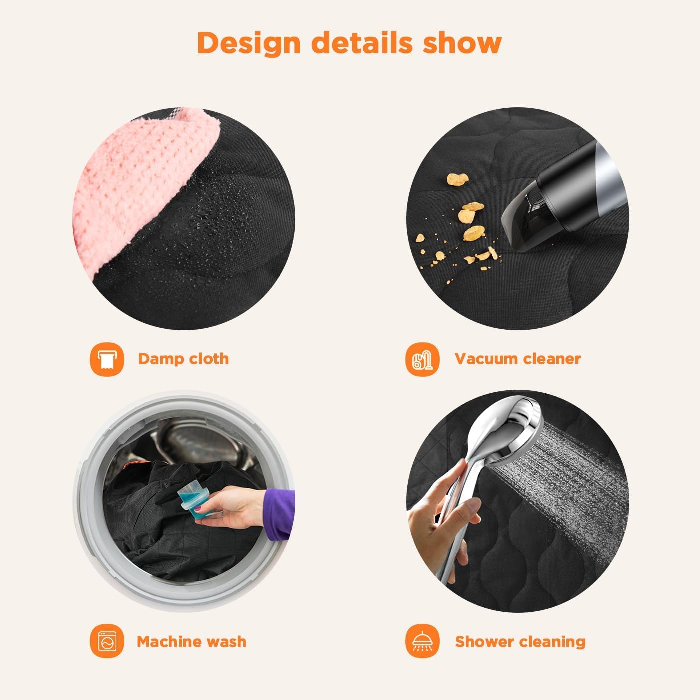 Shodu Waterproof Dog Car Seat Cover for Back Seat,Collapsible Seat