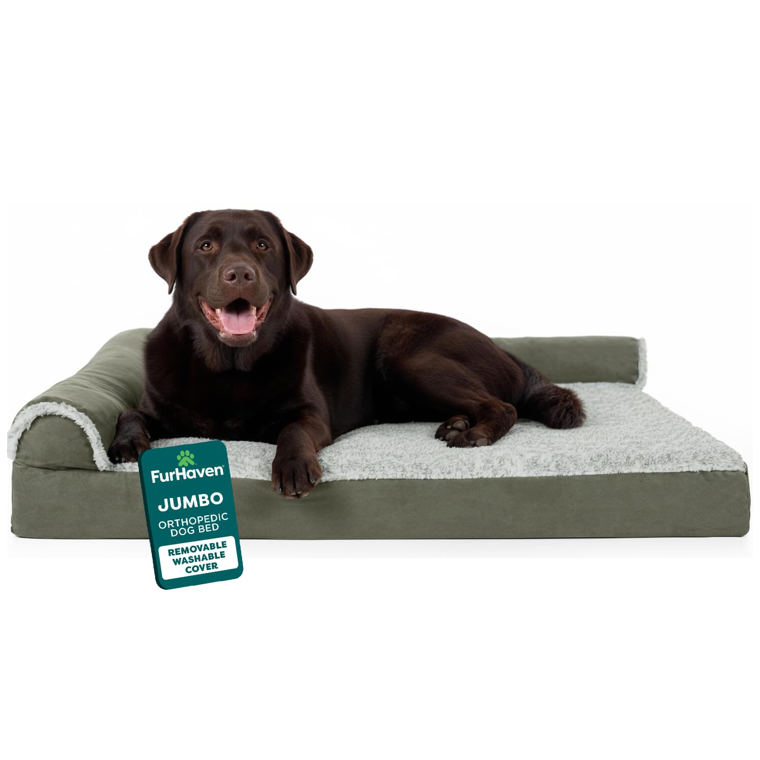 FurHaven Orthopedic Dog Bed for Large Dogs, L-Shaped Chaise Mattress