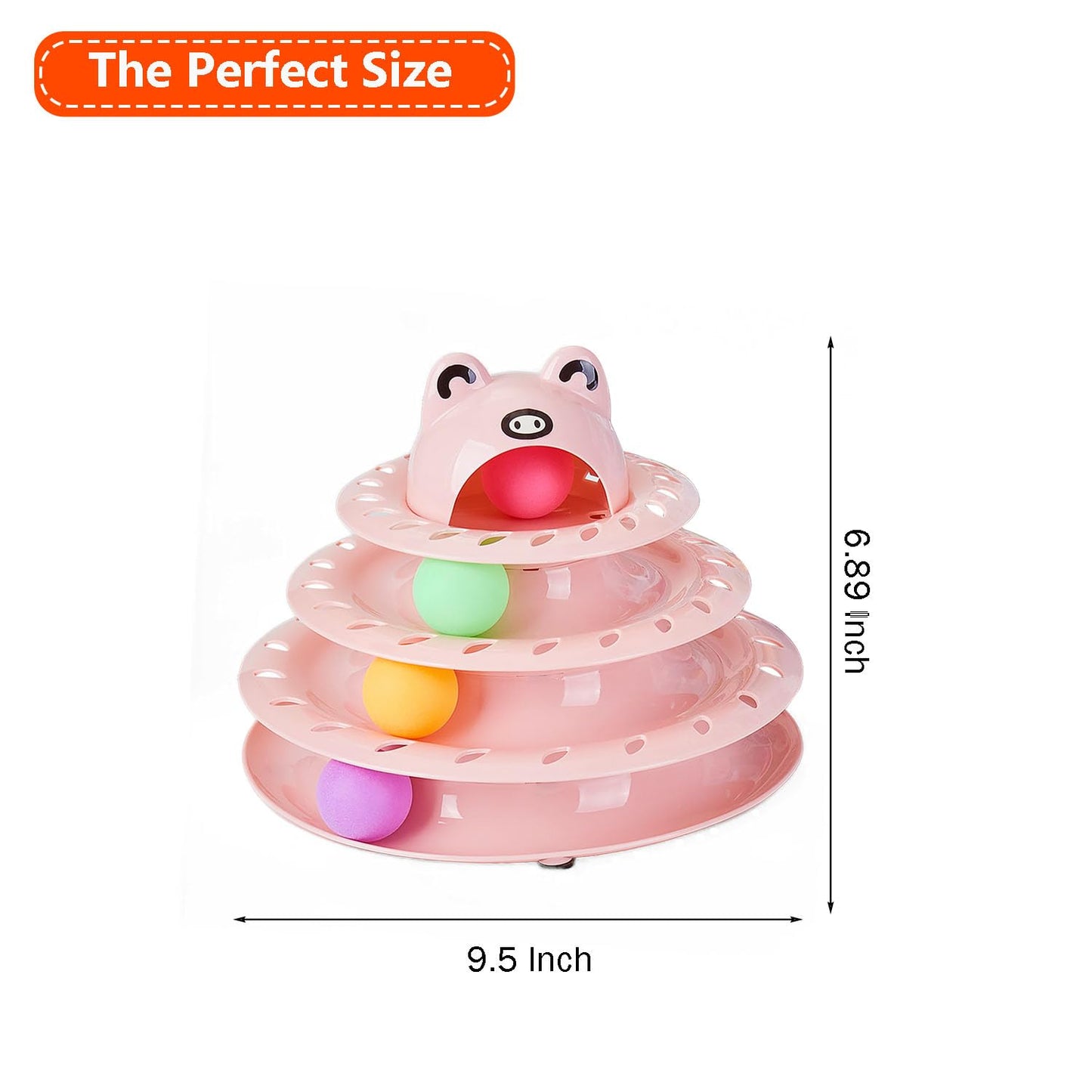 Pawsayes 17 Pack Cat Toys, 4-Level Turntable Ball Track Set