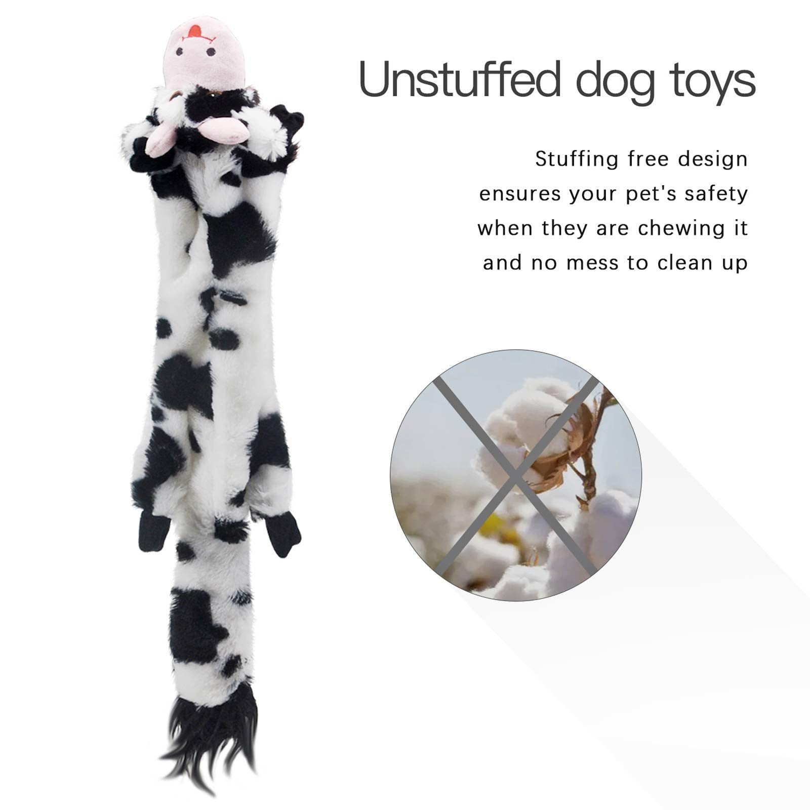 SHARLOVY Dog Squeaky Toys 5 Pack, Pet Crinkle Toy No Stuffing Plush