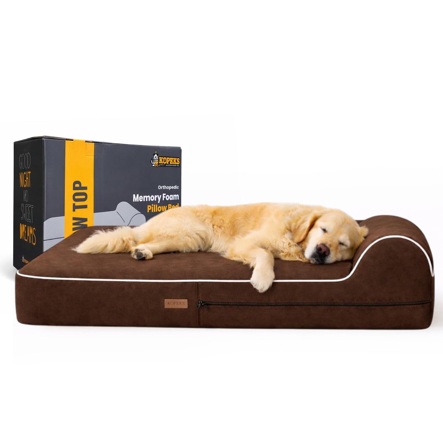 KOPEKS Orthopedic Memory Foam Dog Bed 7" Inch Thick Extra Bed