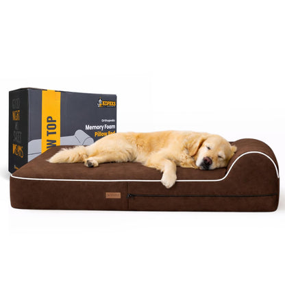 KOPEKS Orthopedic Memory Foam Dog Bed 7" Inch Thick Extra Bed