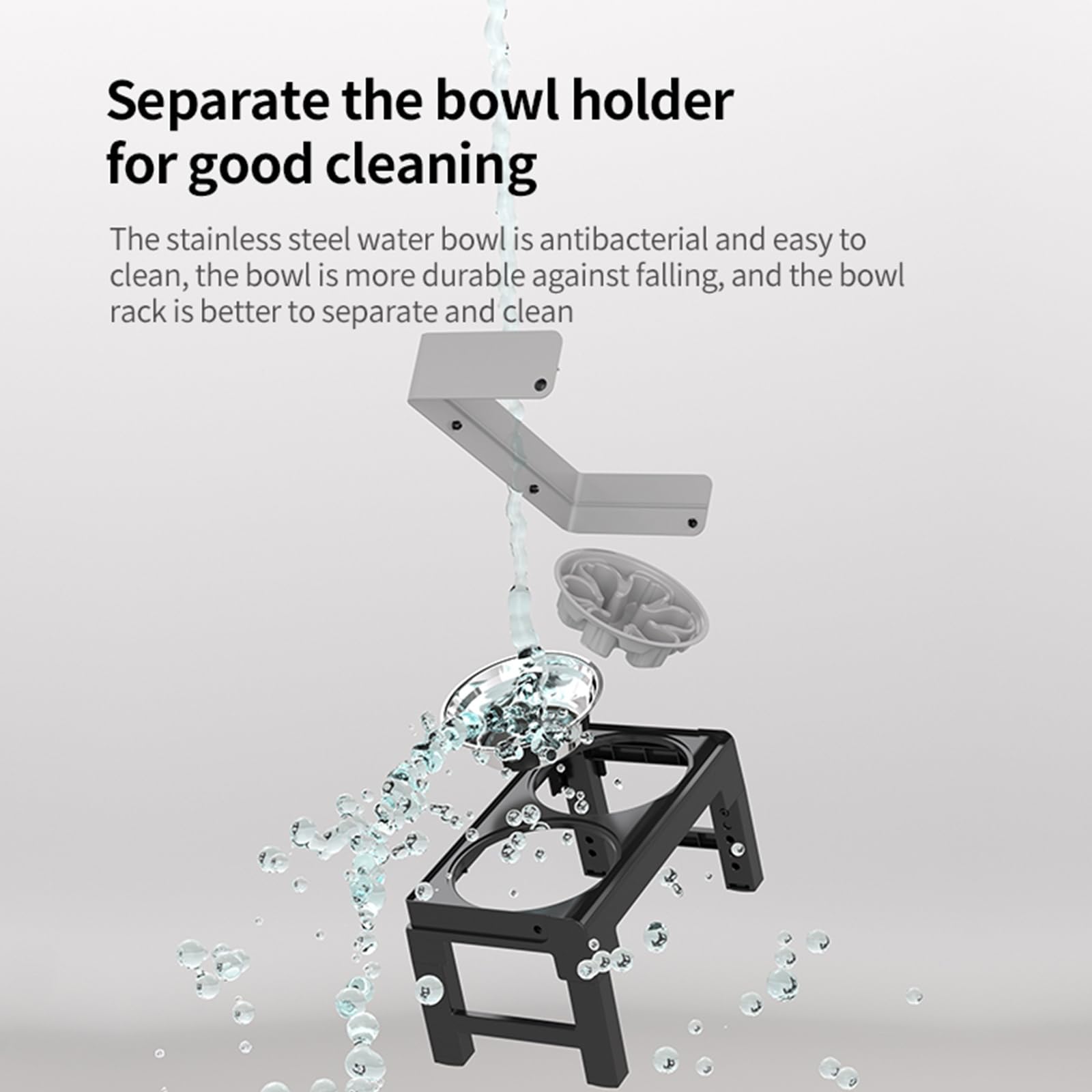 PAKEWAY Elevated Dog Bowls, Spill Proof, Tiltable Dog Feeder with Bowl