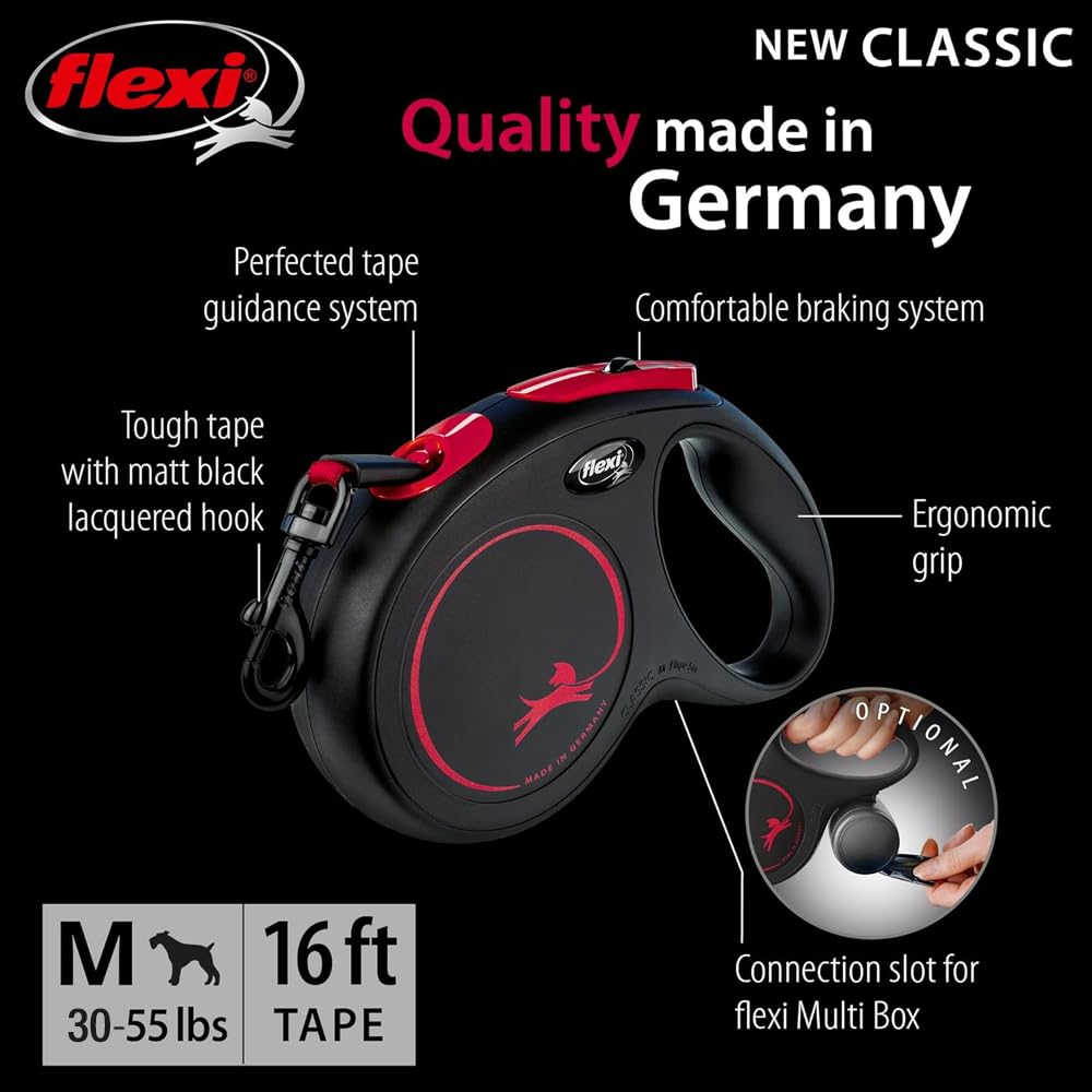 FLEXI New Classic Tape Retractable Dog Leash for Medium Dogs Leash