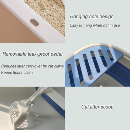 chuyouan Collapsible Kitten Litter Box, Open Cat Potty Pan with Box