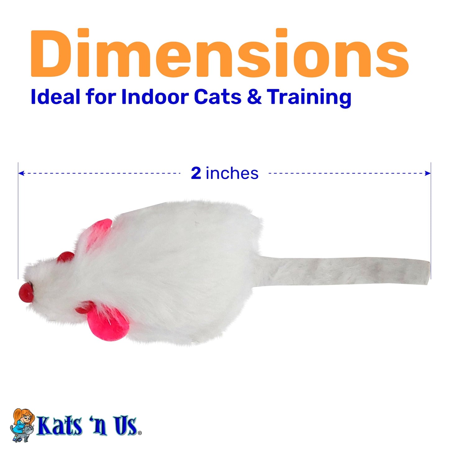 Kats'N Us Real Rabbit Fur Mouse Cat Toy NO Rattle Sound Toys