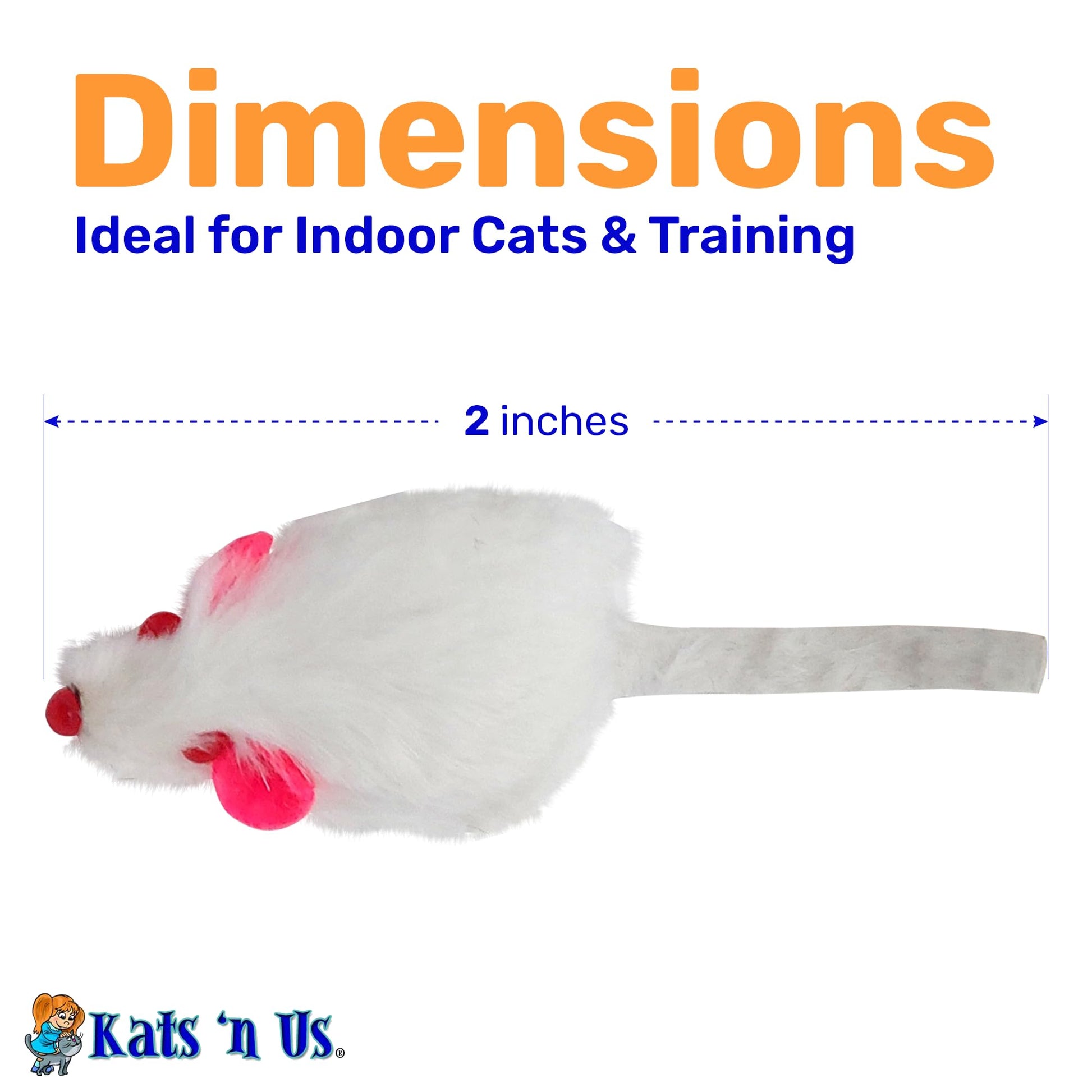 Kats'N Us Real Rabbit Fur Mouse Cat Toy NO Rattle Sound Toys