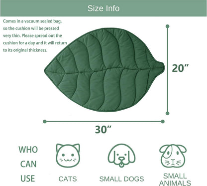Letalong Leaf Shaped Cotton Cat Bed Pad, Warming Cat Mat, Pet Bed
