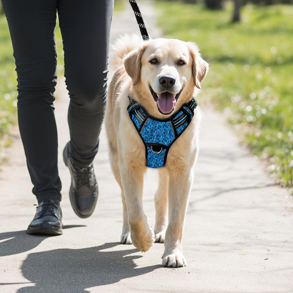 BARKBAY No Pull Dog Harness Large Step in Reflective Dog Harness