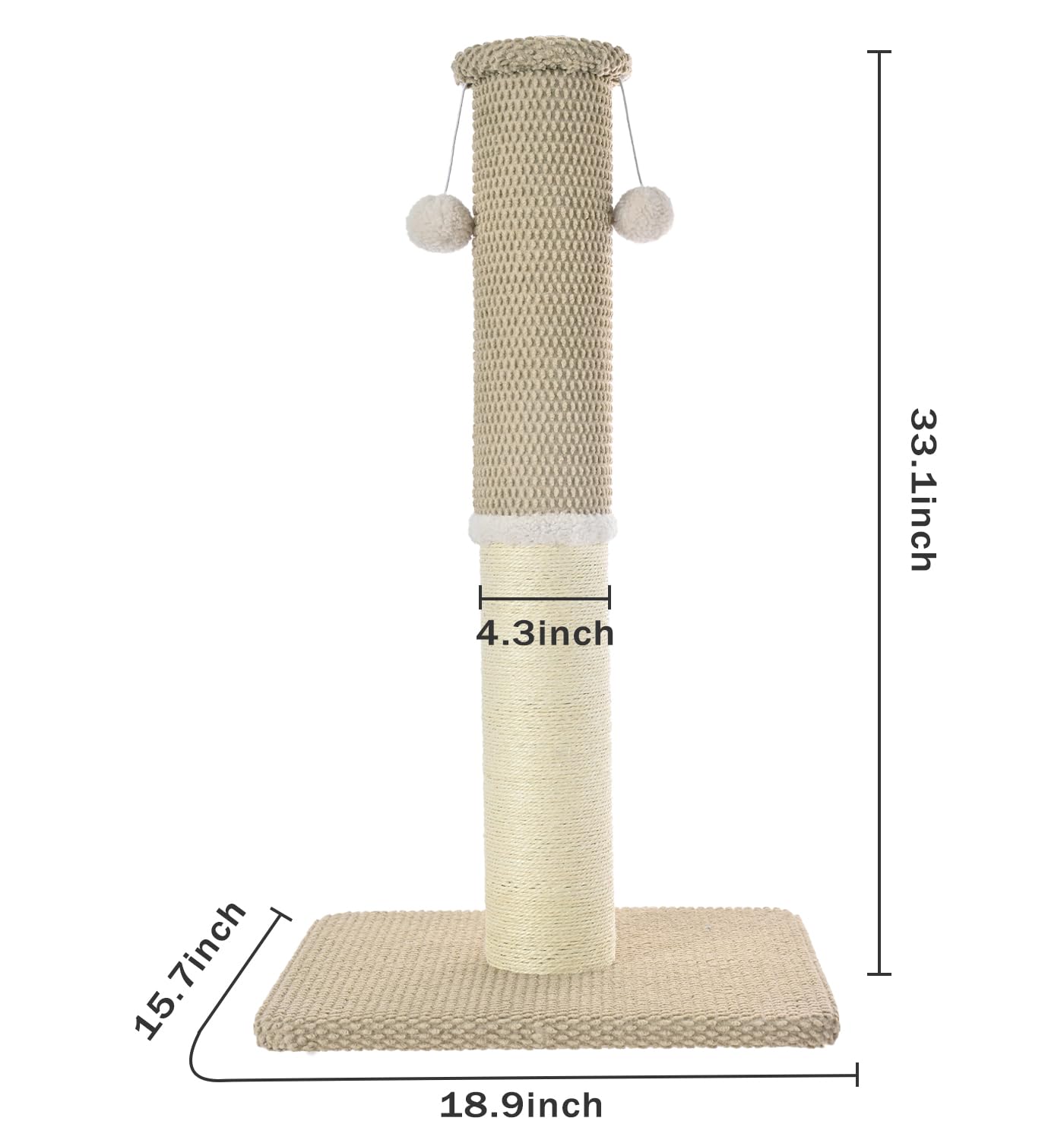 Made4Pets Tall Cat Scratching Post, Heavy Duty and Thicker Posts