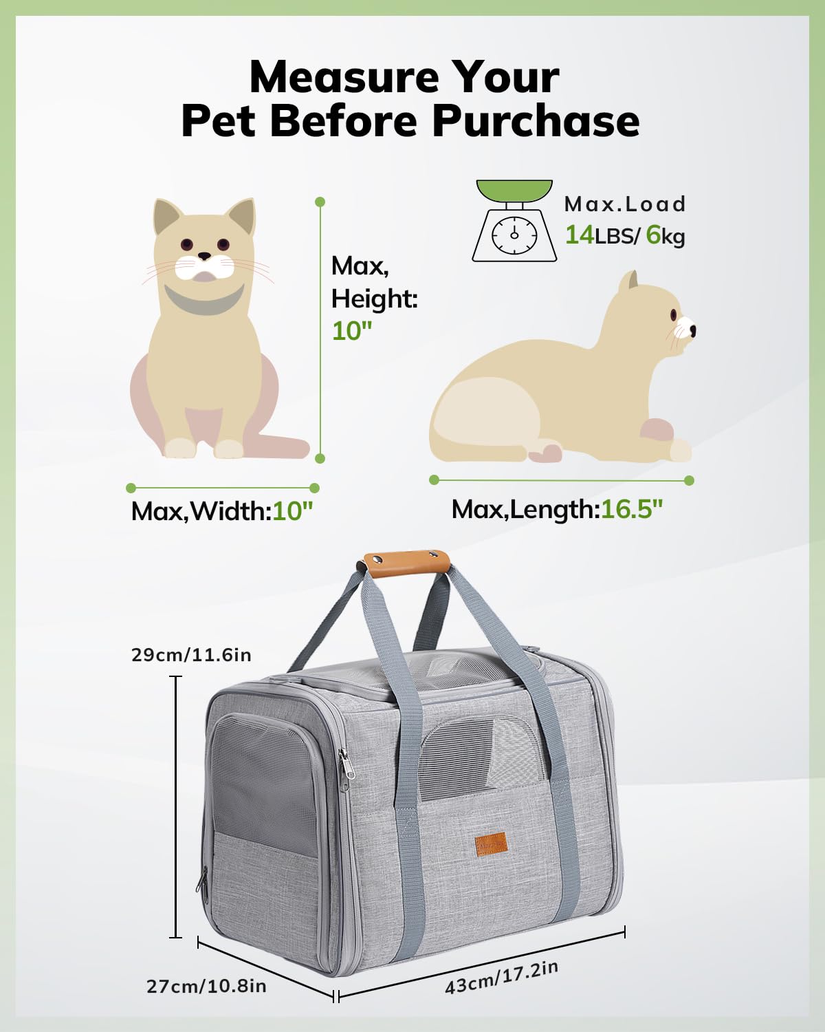 Morpilot Portable Cat Carrier Soft Sided Cat Carrier
