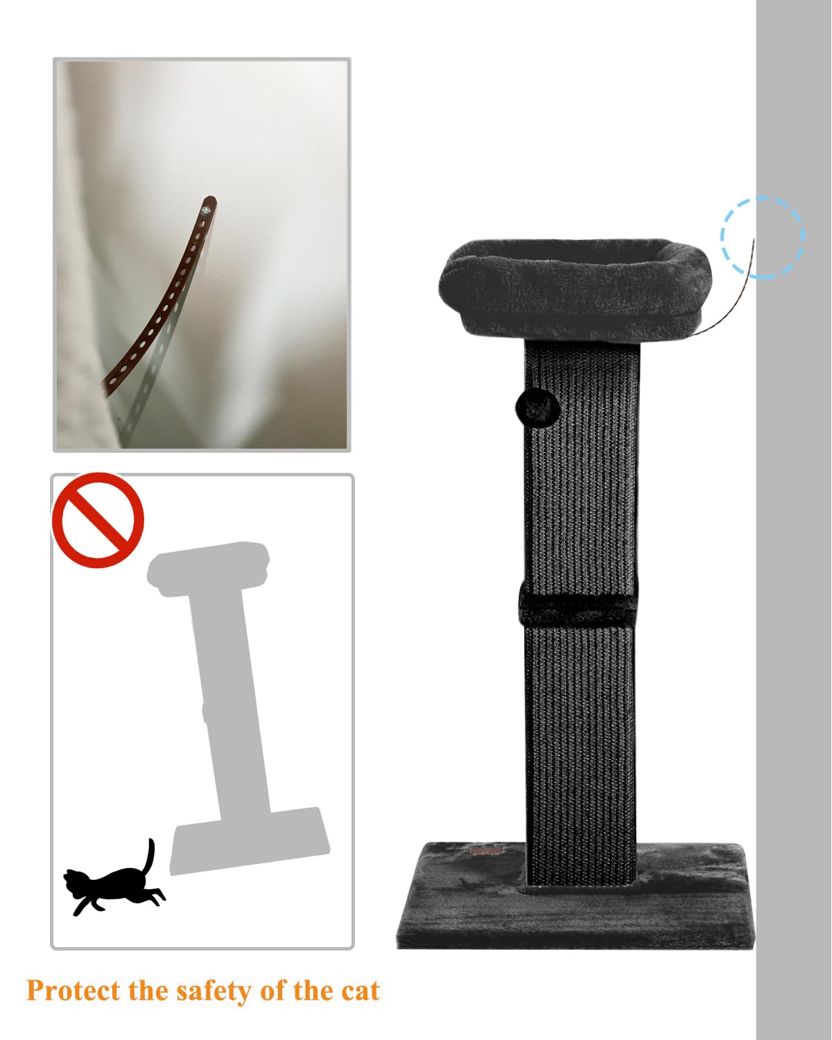 Karolpar 32" Cat Scratching Post for Indoor Cats, Sisal Cat Scratcher