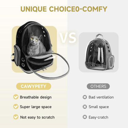 Cawypety Cat Backpack Carrier, Breathable Cat Carrier Large Carrier