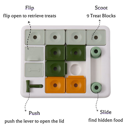 Barkwhiz Dog Puzzle Toy 3 Levels, Mental stimulating for Boredom Toy