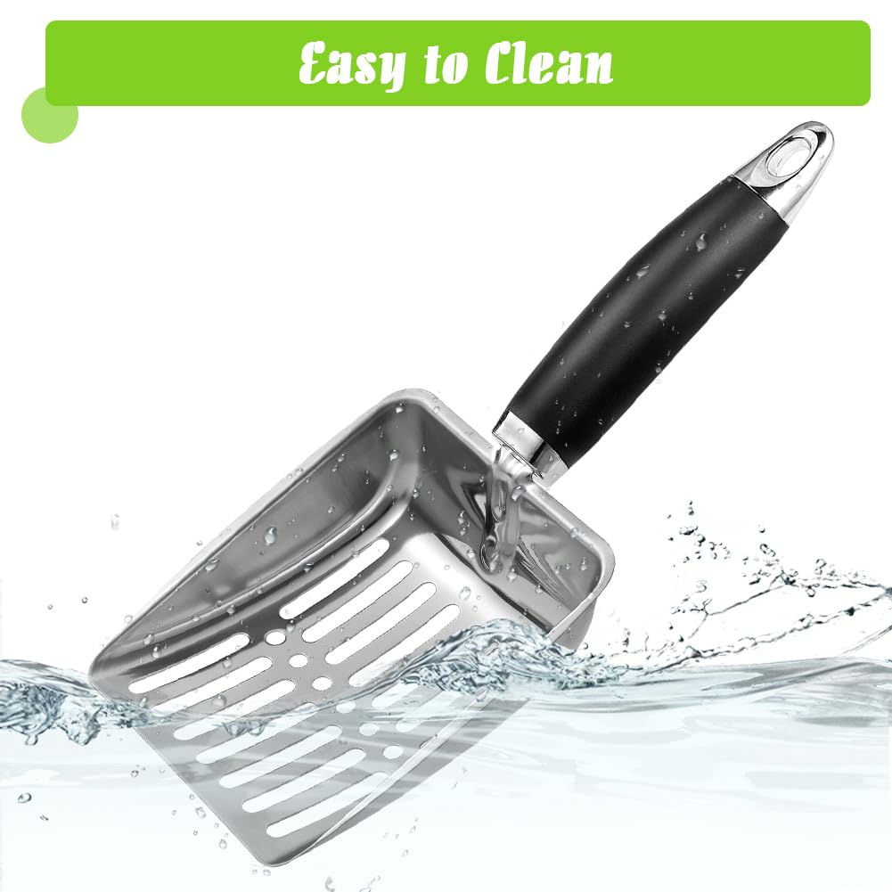 Cat Litter Scooper with Holder, Stainless Steel Cat Litter Scoop Box