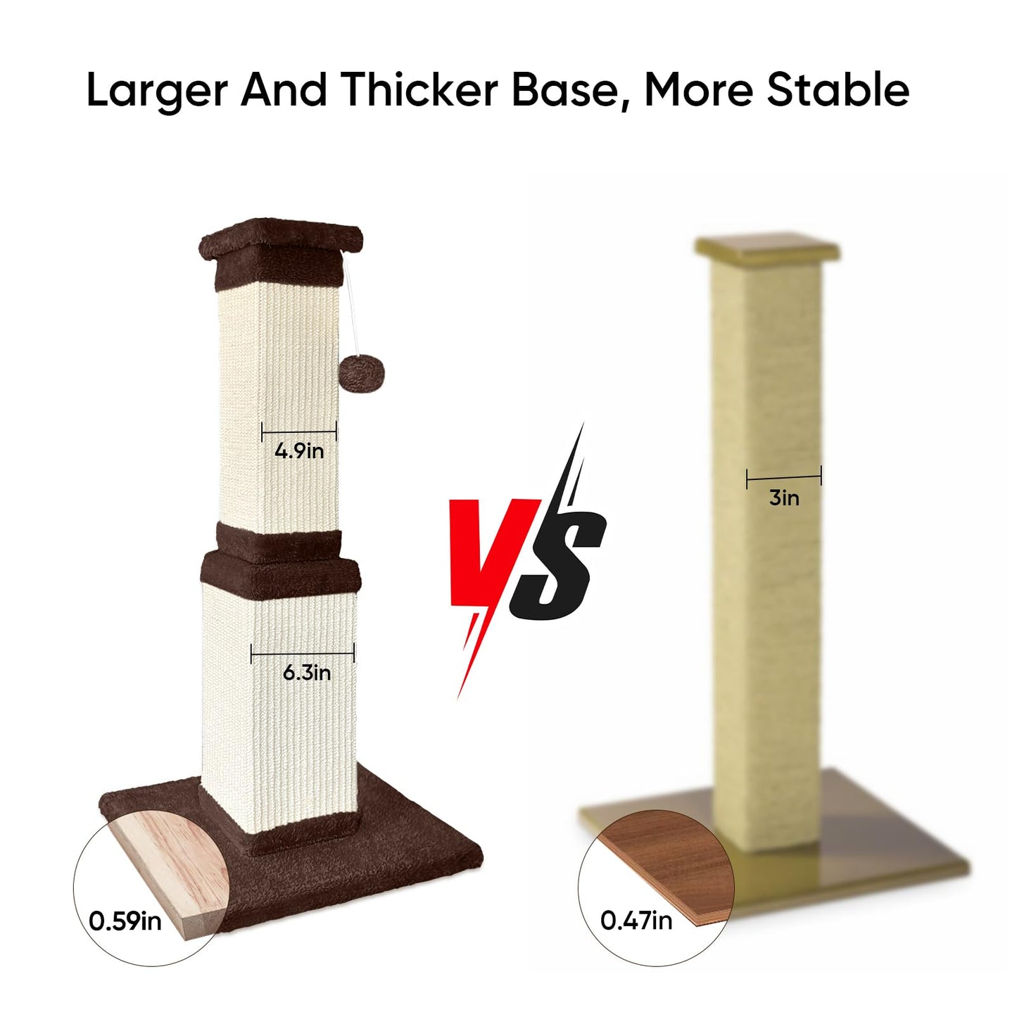 AGYM 32 Tall Cat Scratching Post for Large Cats, Cat Scratcher