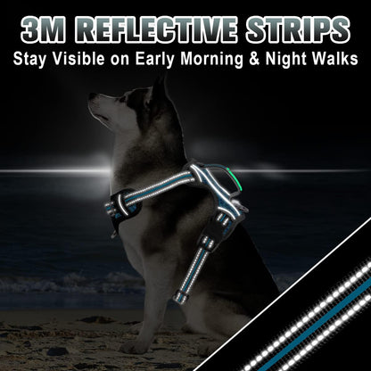 BARKBAY No Pull Dog Harness Large Step in Reflective Dog Harness