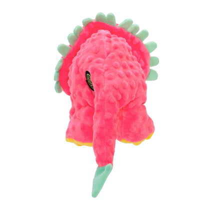goDog Dinos Frills Squeaky Plush Dog Toy, Chew Guard Technology Plush