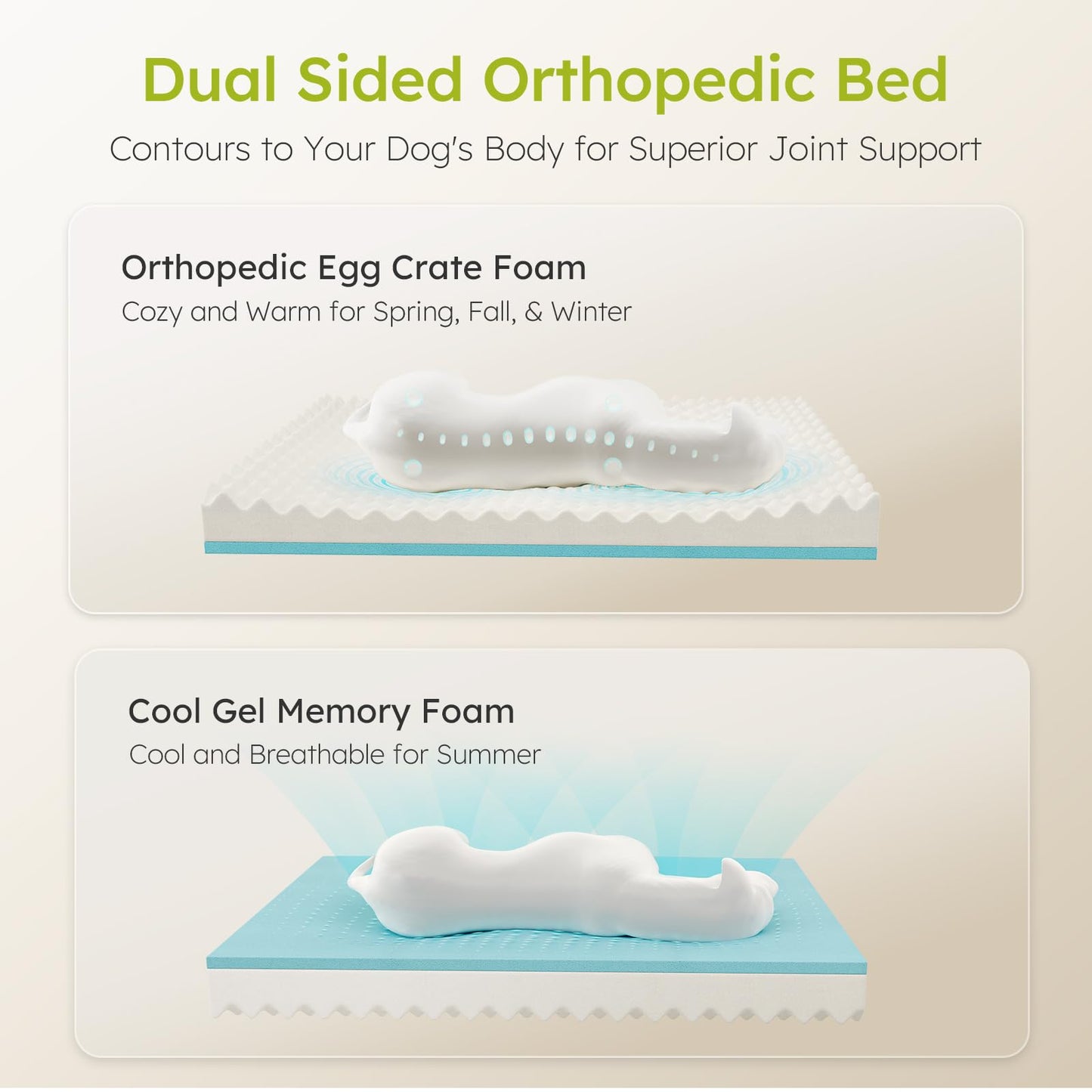CWAWZ Jumbo Dog Beds for Extra Large Dogs, Orthopedic Dog Bed