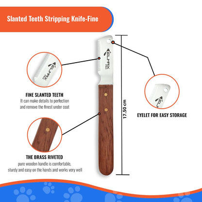 Elmax Pro Slant Tooth Stripping Knife for dogs (Pack of 4) Stainless