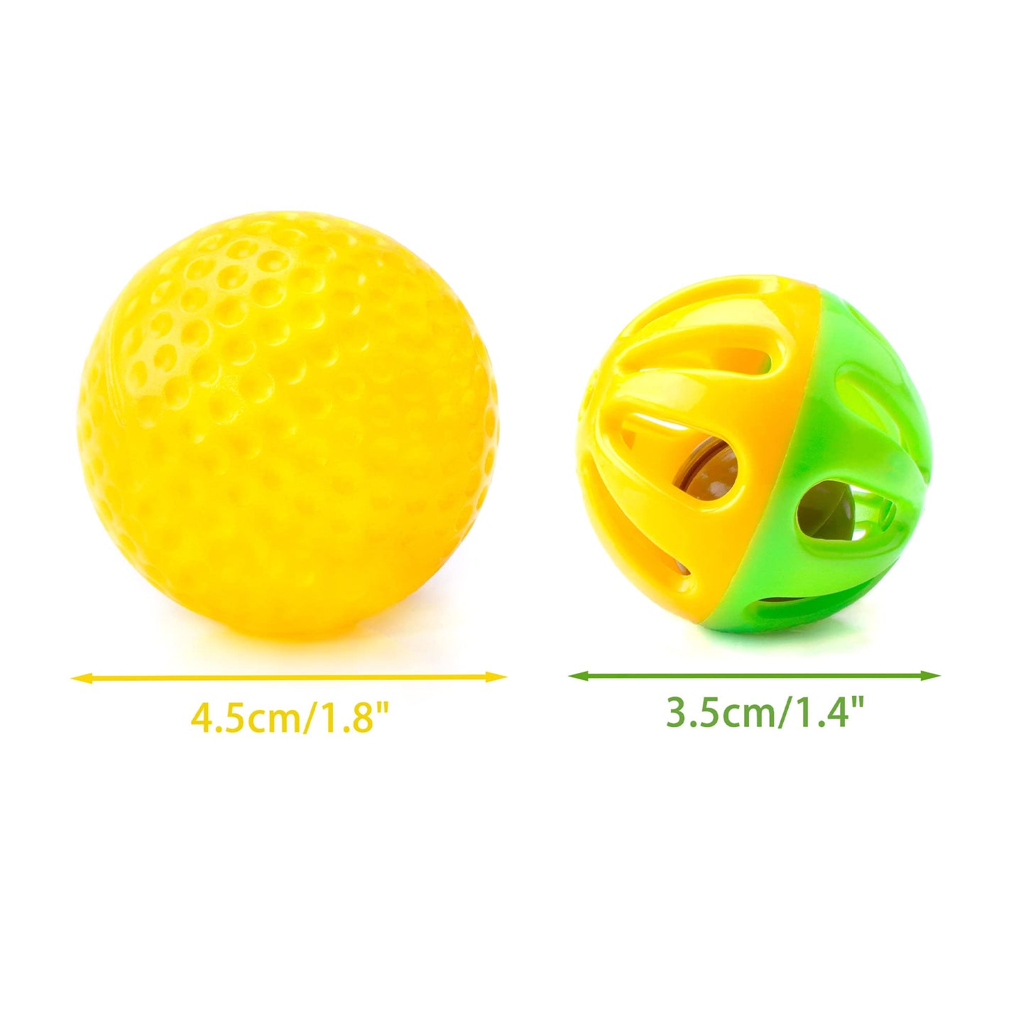 CHIWAVA 48 Pack Plastic Noisy Cat Toy Balls with Bell Kitten Balls